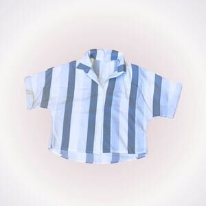 Casual Striped Button-Down Collared Shirt | Sz M (No Size Tag)